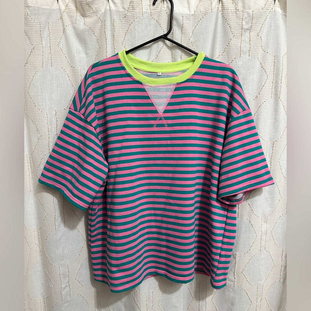 Striped Oversized Tee (Amazon)